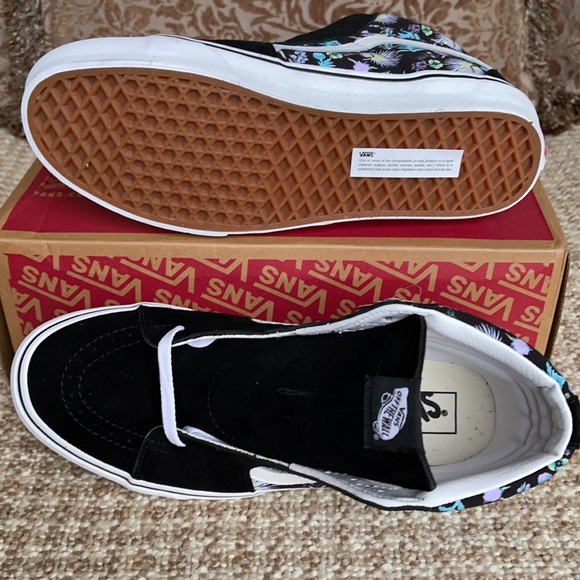 Vans Sk8-Hi Paradise Floral Black/True White Men’s - Picture 5 of 16